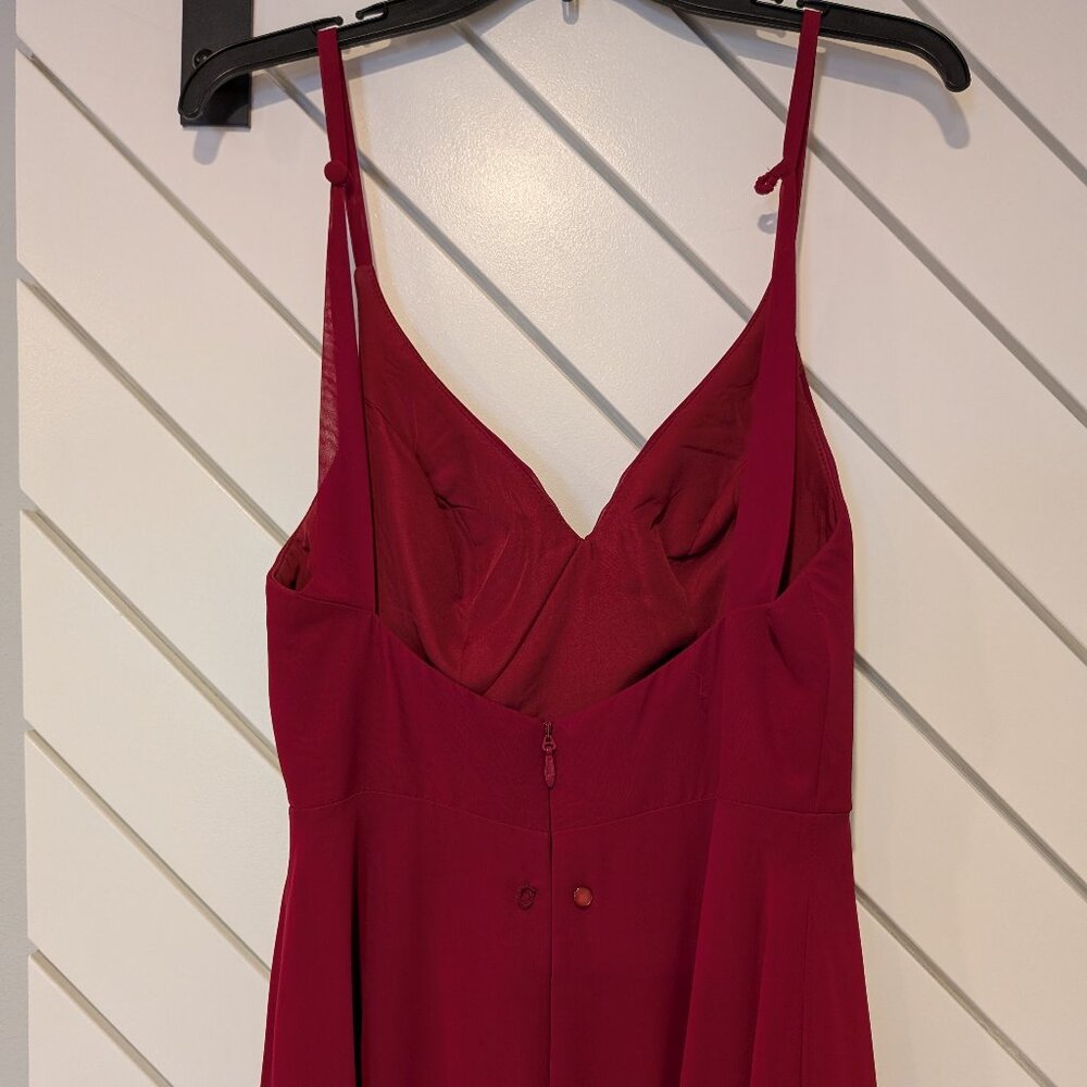 Azazie Davis Burgundy Red Strapless Bridesmaid Gown - Picture 3 of 6